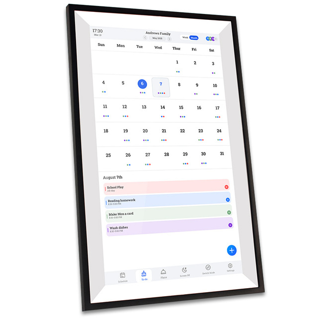 2025 New Custom Digital Wall Calendar 15.6'' Wifi 32GB Chore Chart Calendar Frame for Family Schedules