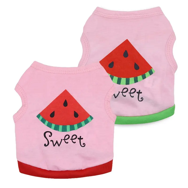 Cheap Price Summer Cool Design Sweet Watermelon Print Cute XS-XL Cotton Dog T-Shirt and Cat Clothes Sublimation