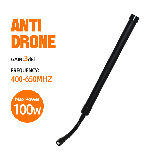 Omni 400M 400-650MHz Gooseneck High Gain High-Power Outdoor WI-FI Antenna Fiberglass IP67 RF Jammer for Anti-Drone System