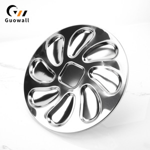 Assiettes à huîtres en acier inoxydable de haute qualité de 25 CM (9.8 pouces) et <span class=keywords><strong>plateau</strong></span> de service <span class=keywords><strong>Plateau</strong></span> en forme de coquille pour griller avec 8 fentes - Product Image 6