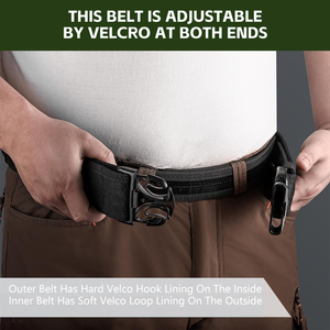 Ceinture tactique en nylon robuste sur mesure en gros, confortable pour une utilisation en extérieur avec 4 boucles et logo personnalisé - Product Image 6