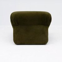 Canapé individuel de style rétro vintage vert, design moderne, en tissu velours, pour balcon, salon, fauteuil relaxant, mobilier de villa