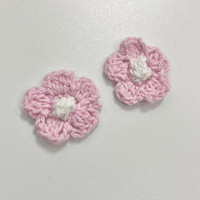 Fleur en fil fait main 2,5 cm, appliques florales au crochet souples pour couture DIY, fleurs artificielles au crochet pour accessoires vestimentaires