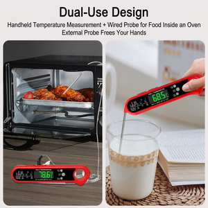 Termómetro Digital para Parrilla, Medidor de Temperatura de Alimentos con Pantalla LCD Retroiluminada, Doble Sonda, para Carne, Horno y Bebidas - Product Image 4