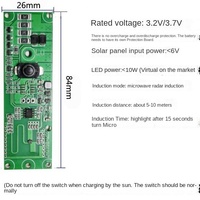 Carte de circuit de commande pour lampe solaire murale HSC HSC5065U avec interrupteur, détection radar 3.2V/3.7V, épaisseur de cuivre 1 oz