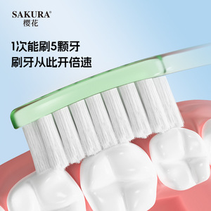 Sakura <b>Toothbrush</b> Long <b>Head</b> Soft Bristle 0.12mm Nylon Home Use Adult Manual <b>Toothbrush</b> - Product Image 3