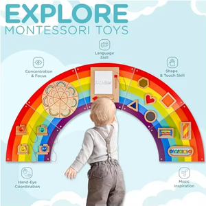 Giáo dục cầu vồng bận rộn Hội Đồng Quản trị trẻ mới biết đi cho trẻ em cảm giác tường hoạt động Bảng điều chỉnh trẻ em Quà tặng nhà trẻ trung tâm học tập trang trí phòng trẻ mới biết đi - Product Image 2