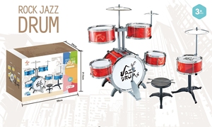 Wholesale Multi Color Kids Jazz <b>Drum</b> Set 6 <b>Drums</b> 3 Cymbals, Educational Musical Rock <b>Drum</b> Toy with Stool For Children Gift - Product Image 3