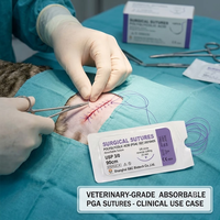 Fournisseur Alibaba de premier plan : Suture chirurgicale vétérinaire stérile avec aiguille PGA, fil de suture, conception personnalisée