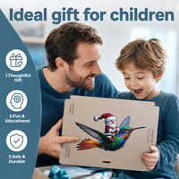Puzzle en bois éducatif DIY personnalisé et coloré Kakray sur le thème du voyage de Noël pour les 14 ans et plus