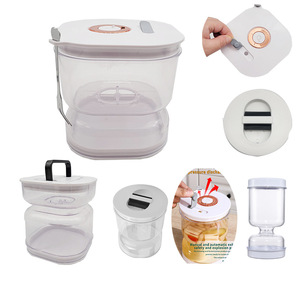 Wholesale Cross Border New Kitchen Wet Dry Separation Hourglass Jar Plastic Container for Food <b>Storage</b> & Kimchi Pickle - Product Image 2