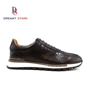 Chaussures de mariage en cuir véritable de vache avec motif animalier italien, logo personnalisé, fabriquées à la main, baskets pour hommes, respirantes, légères et confortables - Product Image 3