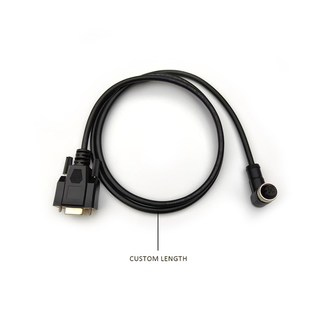 HYF M12 DB9 Industrial Connector IP67 Waterproof Shielded Overmolded Cable PLC Sensors Wire Connections Custom Length Available