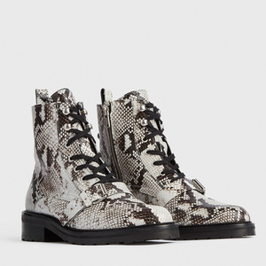 Stivaletti da donna <span class=keywords><strong>con</strong></span> tomaia in pelle di serpente stile Martin <span class=keywords><strong>con</strong></span> Design a cerniera Matel laterale in stile lusso - Product Image 2