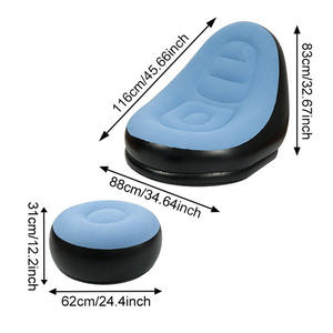 Sofá Inflable Portátil Plegable, Sillón Esquinero, Cojín para Descansar, Silla de Playa o Dormitorio con Reposapiés para Ver Películas - Product Image 2