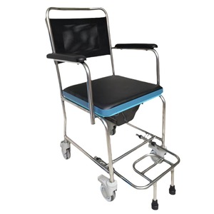 Multifunctional <b>Commode</b> <b>Chair</b> Stainless Steel With Wheels Toilet <b>Chair</b> For Elderly Bathroom Use - Product Image 4