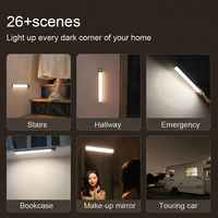 Lampe LED à détecteur de mouvement pour armoire, rechargeable, magnétique, sans fil, sous comptoir, lampe de nuit pour cuisine, placard, escalier, en aluminium, OEM