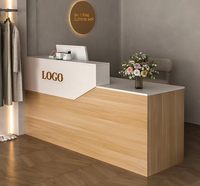 Comptoir de caisse en bois moderne fait main facile à installer, table de réception pour salon, magasin de beauté, de coiffure, de vêtements Yuecool T-333