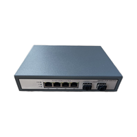 4*10/100/1000M RJ45 Ports 2*1000M Uplink Ring Fiber Optical Switch with POE SFP SNMP Support Enterprise Category Product