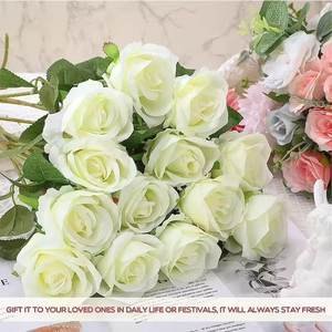 ช่อกุหลาบผ้าไหมเทียม<span class=keywords><strong>กุหลาบ</strong></span>นิรันดร์สไตล์ทันสมัยบ้านโต๊ะแต่งงาน centerpieces ปาร์ตี้วัน<span class=keywords><strong>วาเลนไทน์</strong></span> - Product Image 5