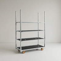 Chariot de transport de plantes en acier galvanisé à chaud, type Danemark, avec étagères en contreplaqué, pour pépinière et serre, modèle Dutch CC Container