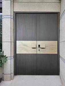 Aplicación de puerta de cobre de aluminio para apartamento de lujo Diseño minimalista Aislamiento acústico Apertura lateral eléctrica Listo para enviar - Product Image 6