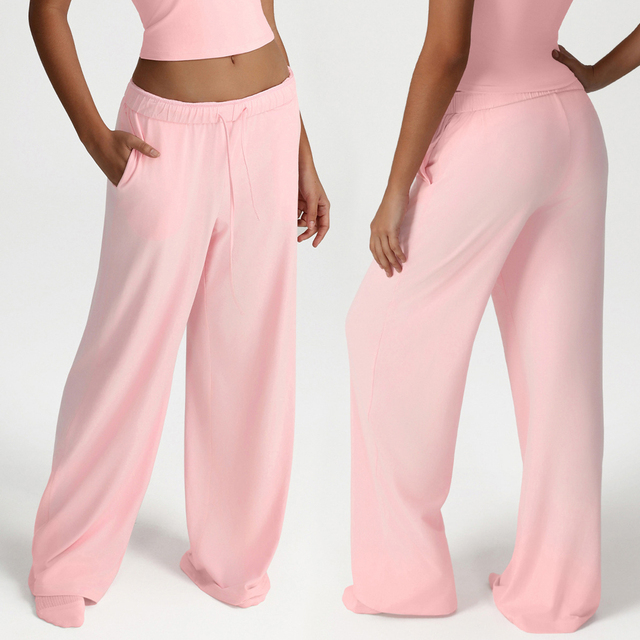 Customized Women's Mid Waist Harem Pants Winter Flat Front Formal with Loose Pockets and Drapey Feel for Yoga Fitness