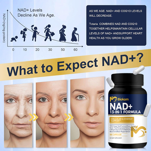 니코틴 아미드 리보사이드 레스베라트롤, 케르세틴, 안티에이징, 에너지, 면역을 위한 베타인 여성용 나드 캡슐 보충제 - Product Image 5