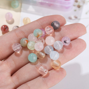 Perles rondes en acrylique de 8 mm, trou droit, perles en vrac pour la fabrication de bracelets, accessoires de bijouterie - Product Image 4