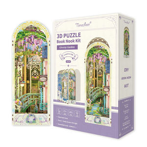 Tonecheer Giverny Garden Book Nook Cottagecore Claude Monet Artist Les Nymphéas famosi dipinti TQ138 casa delle bambole con luce a Led - Product Image 5