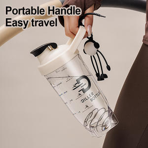 โรงงานซัพพลาย 700ml ขวดน้ํากีฬา Milkshake ผสมฟิตเนสโปรตีนผงโภชนาการ Shaker ถ้วยลวดปัดลูก - Product Image 6