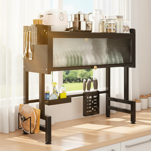 Escurreplatos <span class=keywords><strong>de</strong></span> Gran Capacidad <span class=keywords><strong>de</strong></span> 1 Nivel con Tapa para Fregadero, Estante Doble <span class=keywords><strong>de</strong></span> Almacenamiento para Cocina - Product Image 1