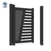 Portail extérieur robuste en aluminium et fer, porte à persiennes horizontales, entrée moderne pour balcon, escalier, villa