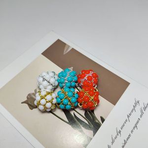 Cuentas de aleación con diseño floral para joyería DIY, cierre magnético para hacer collares, suministros de abalorios esféricos de 12 mm - Product Image 3