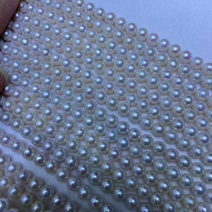 Hàng bán chạy, chuỗi ngọc trai nước ngọt trắng tròn, kích thước nhỏ 6-7mm, ánh sáng đẹp, dùng làm vòng cổ choker bán sỉ - Product Image 2