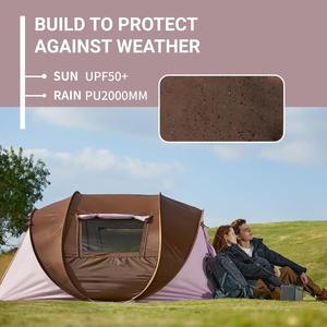 Tente de camping instantanée OEM pour 2 à 6 personnes, imperméable, facile à installer, abri en dôme portable avec sac de transport pour la randonnée en plein air et les voyages - Product Image 4