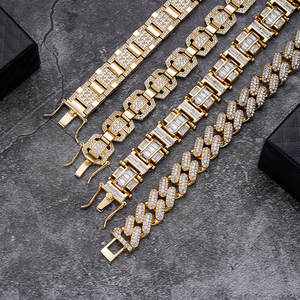 <span class=keywords><strong>Bracelet</strong></span> <span class=keywords><strong>brésilien</strong></span> de haute qualité en plaqué or 18 carats avec pierre noire et diamant en argent sterling 925 pour hommes - Product Image 6