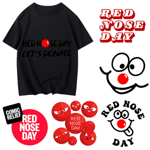 <strong>Red</strong> <strong>Nose</strong> <strong>Day</strong> Pattern Heat Transfer Sticker Dtf Transfer Heat Press Hot Peel Dtf Transfer Party Gift Diy UV Decorative Sticker - Product Image 4