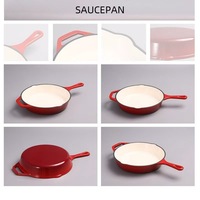 11pcs/7 Pcs Set Peralatan Masak Enamel Cast Iron, Satu Belas Buah Panci Multifungsi dan Panci Rebus untuk Penggunaan Dapur Rumah