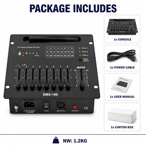 คอนโทรลเลอร์ DMX ไร้สาย 24CH DMX512 2.4G 300ม. คอนโซลควบคุมไฟเวที แบตเตอรี่ในตัว พร้อมฟังก์ชั่น <span class=keywords><strong>MASTER</strong></span> Fader สำหรับงานปาร์ตี้ งานแต่งงาน และบาร์ - Product Image 6
