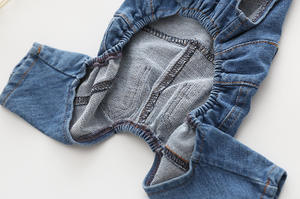 새로운 스타일 애완 동물 개 의류 애완 동물 액세서리 공장 OEM 도매 의류 씻어 데님 편안한 탄성 애완 동물 청바지 개 옷 - Product Image 4