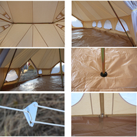 Grande Tente Cloche Empereur de Luxe Extérieure, Imperméable en Toile de Coton, pour Camping, Hôtel, Glamping, Festival ou Événement, pour 10 à 12 Personnes