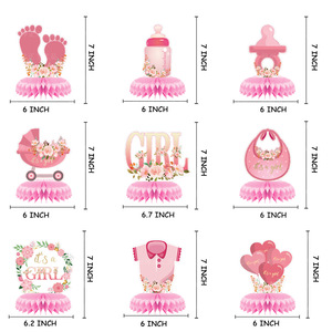 Nouvel Arrivage Décoration de gâteau pour fête d'anniversaire de nouveau-né, Révélation du sexe, motif nid d'abeille 'C'est un garçon' pour Baby Shower - Product Image 4