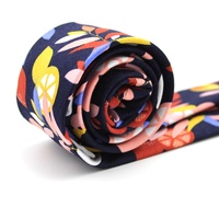 Cravate personnalisée en coton pour homme, motif floral de printemps, faite à la main, fine, imprimée, pour mariage, vente en gros Chine