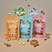 Sachet d'emballage en aluminium refermable de qualité alimentaire sur mesure pour fabricants, pochette verticale pour noix, snacks et bonbons