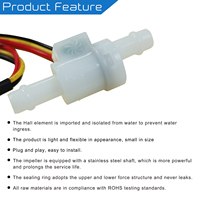 Dispenser air Mini bahan POM kualitas makanan 3-24v 0.05L-1.1L/min pembuat kopi Sensor aliran cair teknologi Sensor Hall