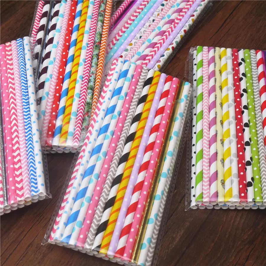 500 pcs Paper straws Restaurant Wholesale Disposable items Food Safe Drinking Straws