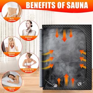 Tente de sauna vapeur pleine grandeur portable pour spa corporel à <span class=keywords><strong>domicile</strong></span>, 2 personnes, avec générateur d'infrarouge lointain et lampe de luminothérapie rouge, boîte de sauna étanche - Product Image 5