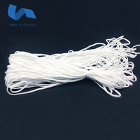 Fabricant en gros de cordon élastique plat de haute qualité de couleur blanche de 3 mm pour boucle d'oreille de masque facial