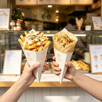 Boîtes d'emballage personnalisées pour crêpes, boîtes d'emballage alimentaire à emporter, emballages pour crêpes et tranches de pizza, cornets pour croissants et gaufres